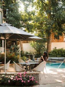 Just beyond the buzz, our little garden waits. 🌿

A leafy spot for coffee, conversation or a moment to yourself. ☕️