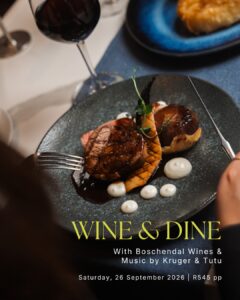 One last evening at the table. 🍽️

Join us tomorrow for our final Wine & Dine evening, with a four-course dinner paired with Boschendal Wines and live music by Kruger & Tutu.

Saturday, 26 September
18:30 | R545 per person

Let’s raise a glass to the final Wine & Dine of the season. ✨🍷

Save your seat: reservations@oudewerf.co.za