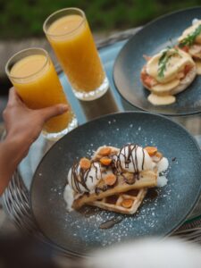 The kind of breakfast that covers all the bases. 🍳

From something savoury to something sweet, there’s plenty to choose from — whether you’re in the mood for eggs Benedict, waffles or a glass of fresh orange juice to start. 

Ready to make a morning of it? Book your table via the link in our bio. 🍽️✨